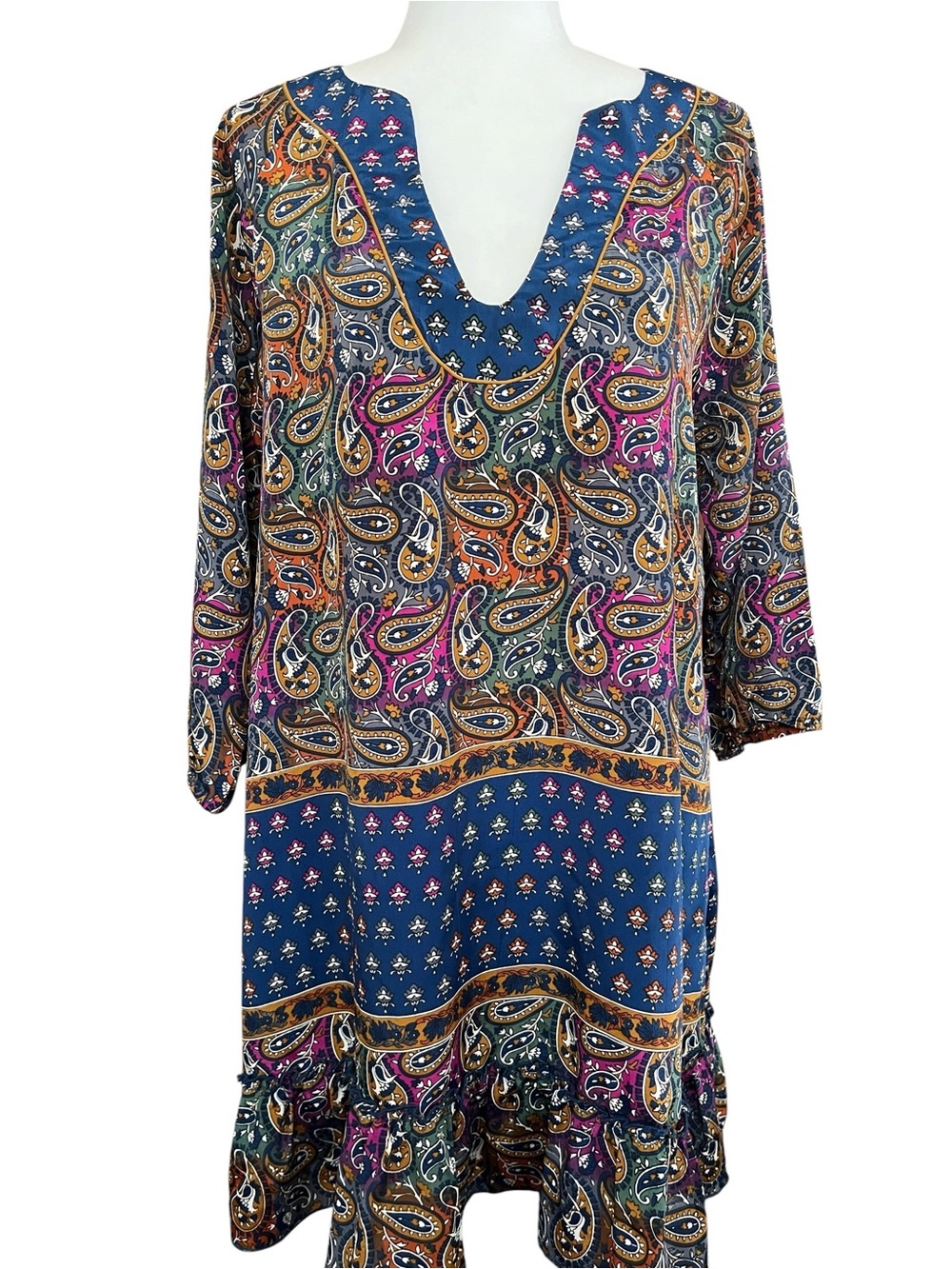 Feathers by Tolani Boho Paisley Tunic Dress Size Medium